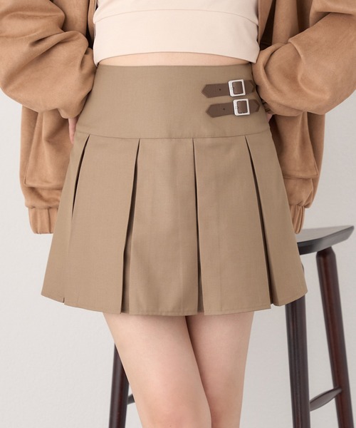 one after another NICE CLAUP(ワンアフターアナザーナイスクラップ)の「サイドベルトプリーツスカート(スカート・レディース・ブラウン系その他/ベージュ/グレー/ブラウン系その他2・SMALL/MEDIUM)」の4枚目の写真