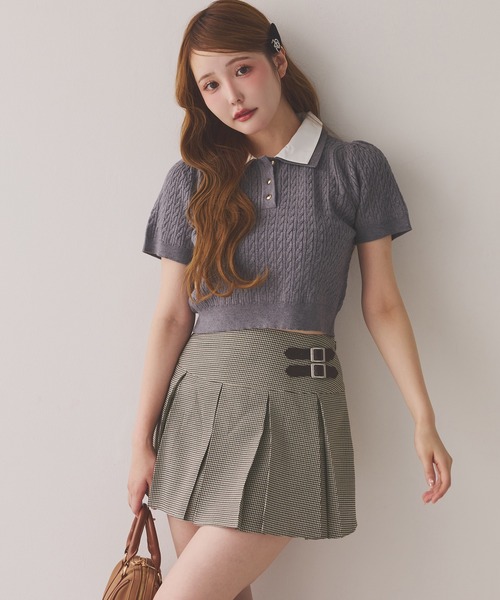 one after another NICE CLAUP(ワンアフターアナザーナイスクラップ)の「サイドベルトプリーツスカート(スカート・レディース・ブラウン系その他/ベージュ/グレー/ブラウン系その他2・SMALL/MEDIUM)」の10枚目の写真