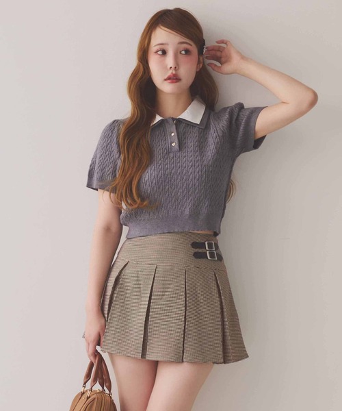 one after another NICE CLAUP(ワンアフターアナザーナイスクラップ)の「サイドベルトプリーツスカート(スカート・レディース・ブラウン系その他/ベージュ/グレー/ブラウン系その他2・SMALL/MEDIUM)」の9枚目の写真
