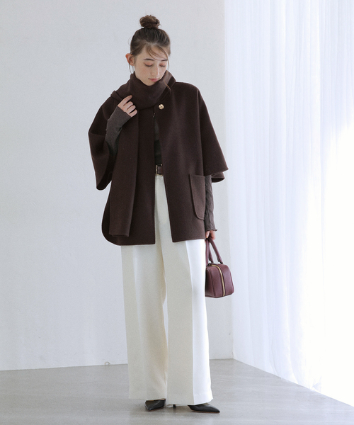 La TOTALITE（ラトータリテ）の「ストールSETポンチョリバーコート（その他アウター・レディース・ホワイト/ブラウン/キャメル・FREE）」の20枚目の写真