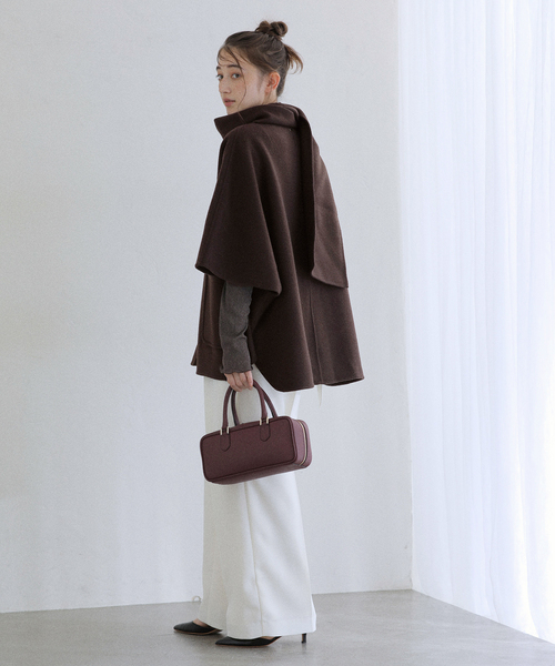 La TOTALITE（ラトータリテ）の「ストールSETポンチョリバーコート（その他アウター・レディース・ホワイト/ブラウン/キャメル・FREE）」の18枚目の写真