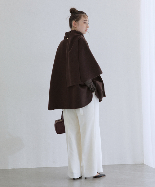 La TOTALITE（ラトータリテ）の「ストールSETポンチョリバーコート（その他アウター・レディース・ホワイト/ブラウン/キャメル・FREE）」の17枚目の写真