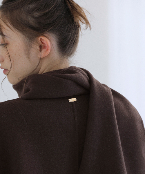 La TOTALITE（ラトータリテ）の「ストールSETポンチョリバーコート（その他アウター・レディース・ホワイト/ブラウン/キャメル・FREE）」の13枚目の写真