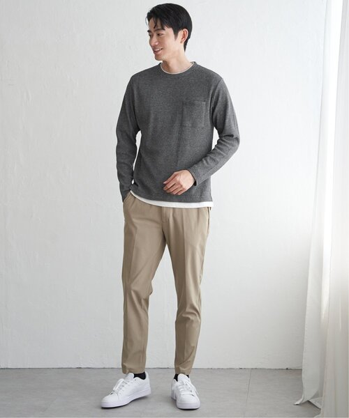 ikka(イッカ)の「メランジワッフルポケフェイクロンT(Tシャツ/カットソー・メンズ・ブラック/ベージュ/ワイン/ライム/ネイビー・S/M/L/XL)」の17枚目の写真