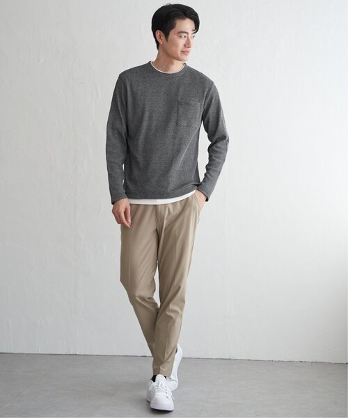 ikka(イッカ)の「メランジワッフルポケフェイクロンT(Tシャツ/カットソー・メンズ・ブラック/ベージュ/ワイン/ライム/ネイビー・S/M/L/XL)」の18枚目の写真