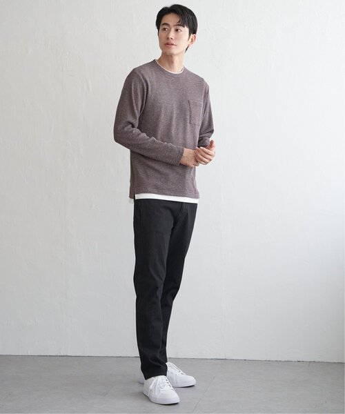 ikka(イッカ)の「メランジワッフルポケフェイクロンT(Tシャツ/カットソー・メンズ・ブラック/ベージュ/ワイン/ライム/ネイビー・S/M/L/XL)」の21枚目の写真