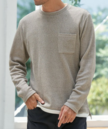 ikka（イッカ）の「メランジワッフルポケフェイクロンＴ（Tシャツ/カットソー）」