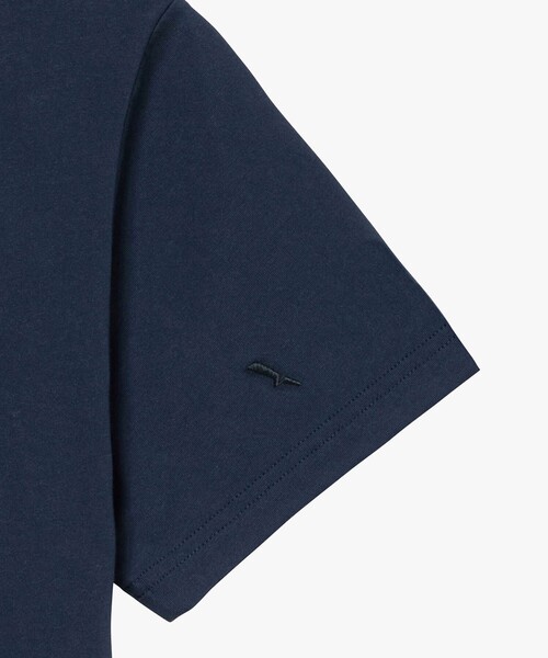 AIGLE(エーグル)の「吸水速乾 抗菌防臭 ロゴプリントTシャツ(Tシャツ/カットソー・メンズ・ダークネイビー/ベージュ・S/XL/L/M)」の9枚目の写真