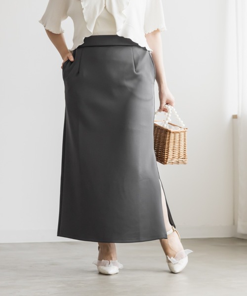 CLETTE（クレット）の「CLETTEオリジナルストレッチナロースカート（スカート・レディース・ブラック/チャコールグレー/ブラウン・3L/LL/4L）」の3枚目の写真