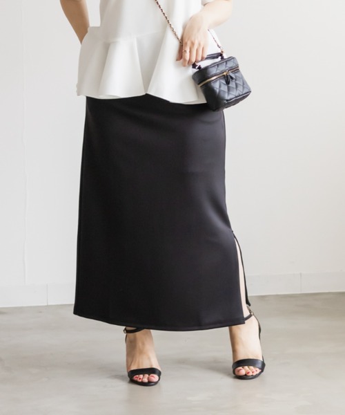 CLETTE（クレット）の「CLETTEオリジナルストレッチナロースカート（スカート・レディース・ブラック/チャコールグレー/ブラウン・3L/LL/4L）」の2枚目の写真