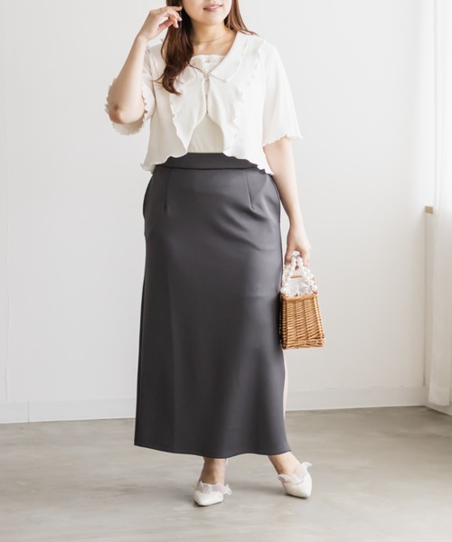 CLETTE（クレット）の「CLETTEオリジナルストレッチナロースカート（スカート・レディース・ブラック/チャコールグレー/ブラウン・3L/LL/4L）」の10枚目の写真