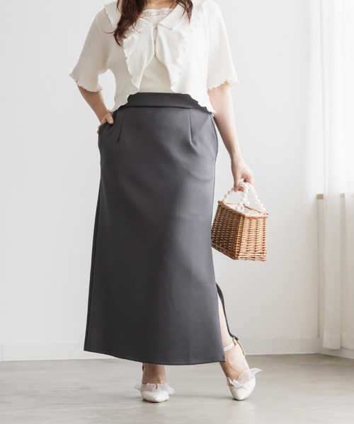 CLETTE（クレット）の「CLETTEオリジナルストレッチナロースカート（スカート・レディース・ブラック/チャコールグレー/ブラウン・3L/LL/4L）」の9枚目の写真