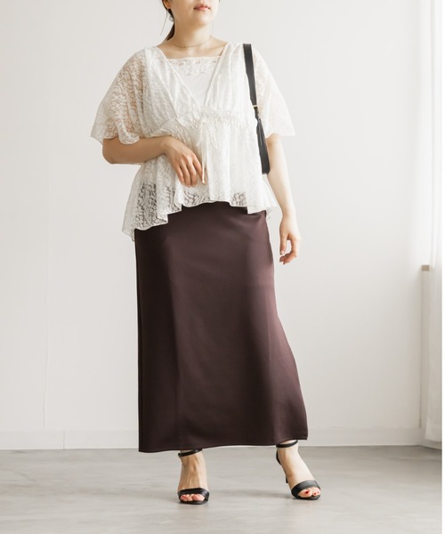 CLETTE（クレット）の「CLETTEオリジナルストレッチナロースカート（スカート・レディース・ブラック/チャコールグレー/ブラウン・3L/LL/4L）」の15枚目の写真