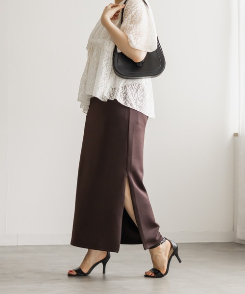 CLETTE（クレット）の「CLETTEオリジナルストレッチナロースカート（スカート・レディース・ブラック/チャコールグレー/ブラウン・3L/LL/4L）」の14枚目の写真