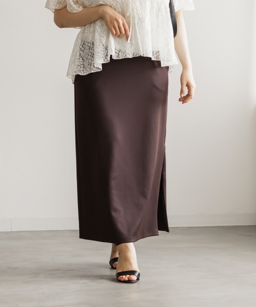 CLETTE（クレット）の「CLETTEオリジナルストレッチナロースカート（スカート・レディース・ブラック/チャコールグレー/ブラウン・3L/LL/4L）」の13枚目の写真