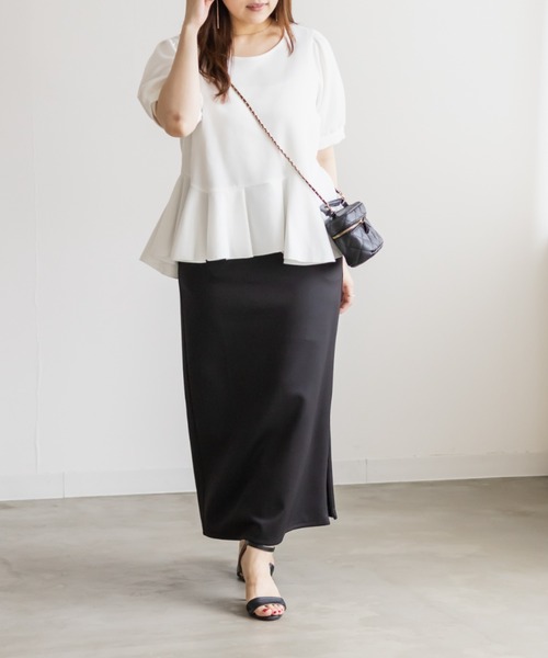 CLETTE（クレット）の「CLETTEオリジナルストレッチナロースカート（スカート・レディース・ブラック/チャコールグレー/ブラウン・3L/LL/4L）」の7枚目の写真