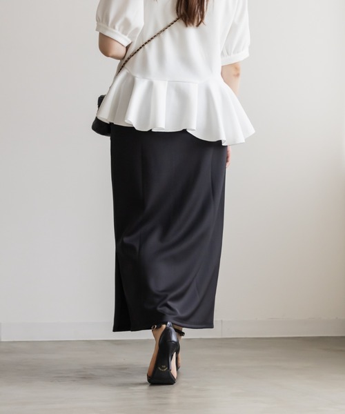 CLETTE（クレット）の「CLETTEオリジナルストレッチナロースカート（スカート・レディース・ブラック/チャコールグレー/ブラウン・3L/LL/4L）」の6枚目の写真