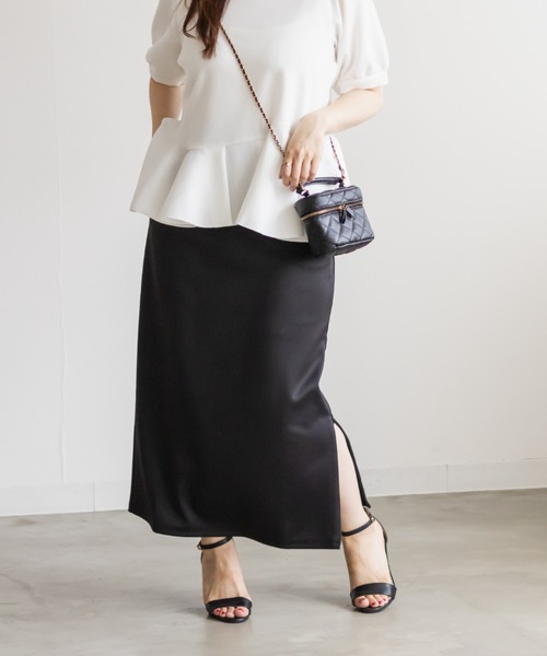 CLETTE（クレット）の「CLETTEオリジナルストレッチナロースカート（スカート・レディース・ブラック/チャコールグレー/ブラウン・3L/LL/4L）」の5枚目の写真