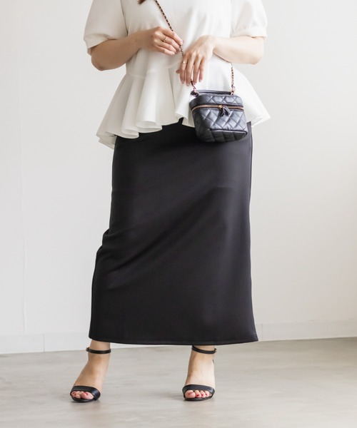 CLETTE（クレット）の「CLETTEオリジナルストレッチナロースカート（スカート・レディース・ブラック/チャコールグレー/ブラウン・3L/LL/4L）」の4枚目の写真