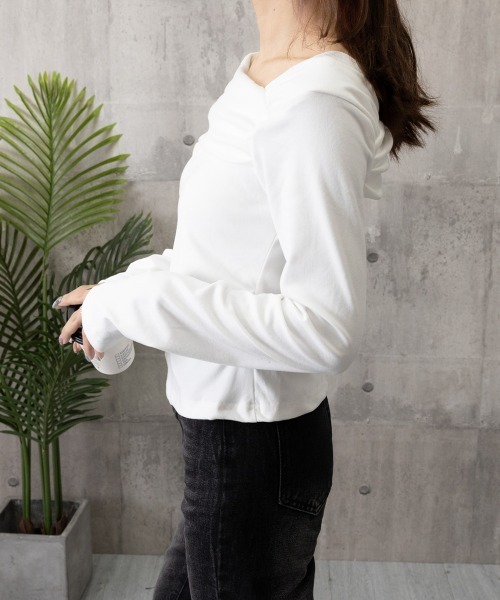 Miniministore（ミニミニストア）の「ワンオフショルダーTシャツ肩出しトップス（Tシャツ/カットソー・レディース・ブラック/ブラウン/ホワイト・FREE）」の22枚目の写真