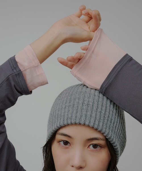 MUHET(ミュエータ)の「sheer layered twist top / シアーレイヤードツイストトップス(Tシャツ/カットソー・レディース・ブラウン/ブラック/チャコールグレー・FREE)」の20枚目の写真