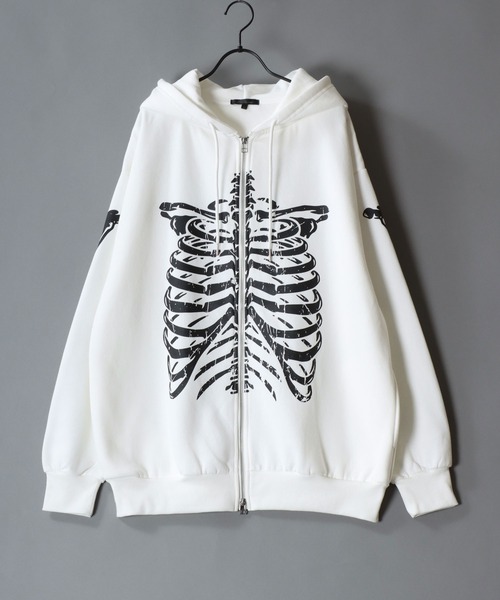 セール】Bone Print Hoodie with Devil's Horn/ボーンプリント デビル