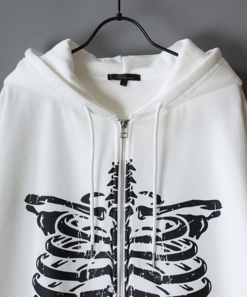 セール】Bone Print Hoodie with Devil's Horn/ボーンプリント デビル