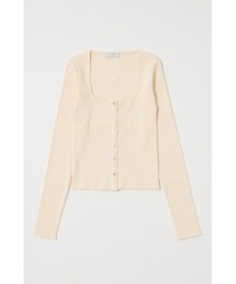 FRONT BUTTON LACY ロングスリーブトップス