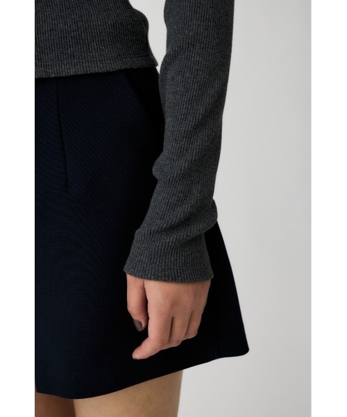 MOUSSY(マウジー)の「FRONT BUTTON LACY ロングスリーブトップス(Tシャツ/カットソー・レディース・杢グレー/ブラック/キナリ・FREE)」の12枚目の写真