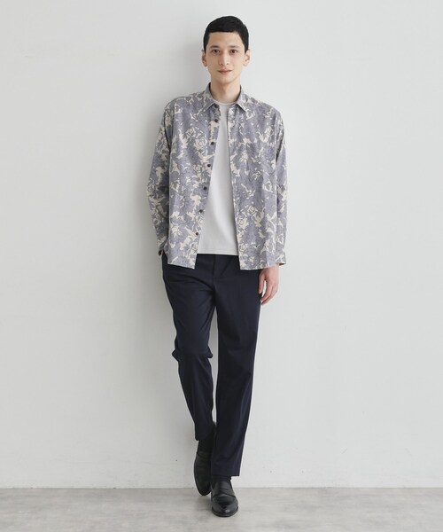 TAKEO KIKUCHI（タケオキクチ）の「【LIMITED】フラワープリント長袖シャツ（シャツ/ブラウス・メンズ・ブラック系/ダークブラウン系/アイボリー系/モスグリーン系/グレー系その他・04/03/02/01）」の9枚目の写真