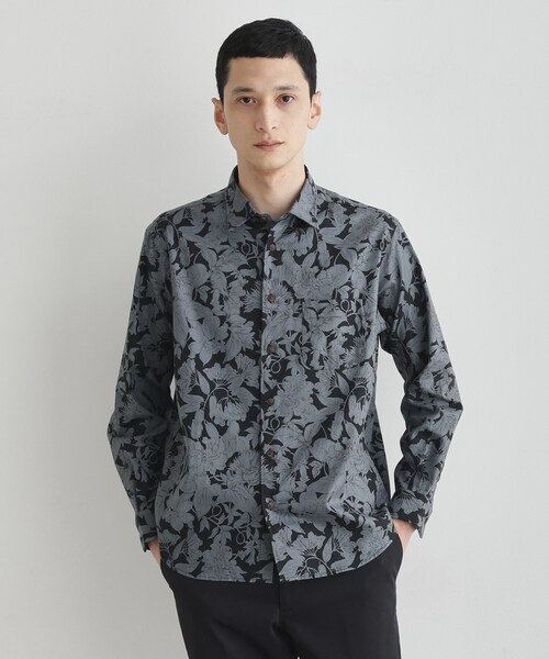 TAKEO KIKUCHI（タケオキクチ）の「【LIMITED】フラワープリント長袖シャツ（シャツ/ブラウス・メンズ・ブラック系/ダークブラウン系/アイボリー系/モスグリーン系/グレー系その他・04/03/02/01）」の11枚目の写真