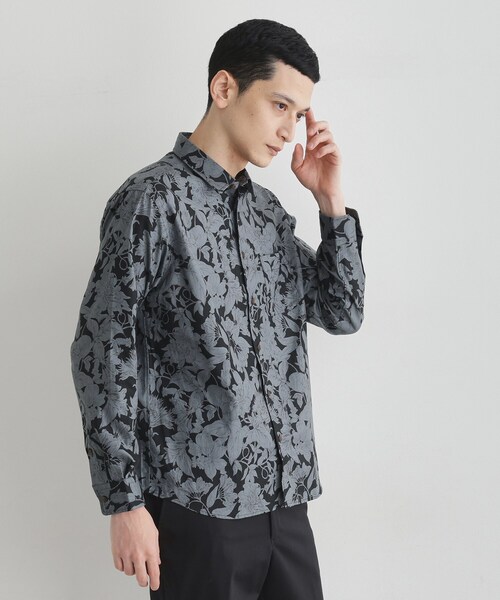 TAKEO KIKUCHI（タケオキクチ）の「【LIMITED】フラワープリント長袖シャツ（シャツ/ブラウス・メンズ・ブラック系/ダークブラウン系/アイボリー系/モスグリーン系/グレー系その他・04/03/02/01）」の12枚目の写真