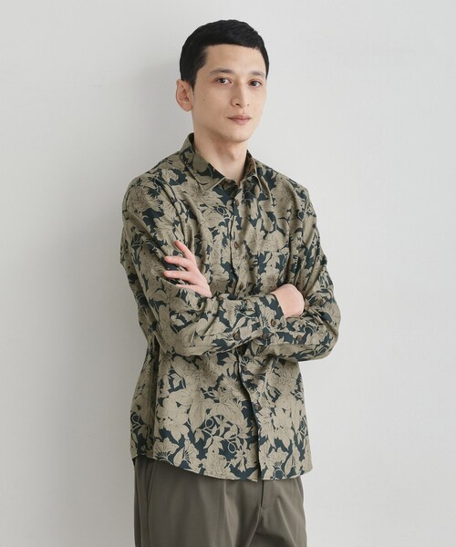 TAKEO KIKUCHI（タケオキクチ）の「【LIMITED】フラワープリント長袖シャツ（シャツ/ブラウス・メンズ・ブラック系/ダークブラウン系/アイボリー系/モスグリーン系/グレー系その他・04/03/02/01）」の16枚目の写真