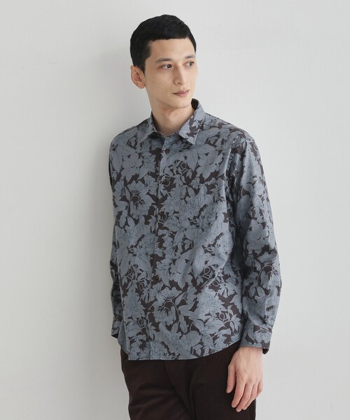 TAKEO KIKUCHI（タケオキクチ）の「【LIMITED】フラワープリント長袖シャツ（シャツ/ブラウス・メンズ・ブラック系/ダークブラウン系/アイボリー系/モスグリーン系/グレー系その他・04/03/02/01）」の20枚目の写真