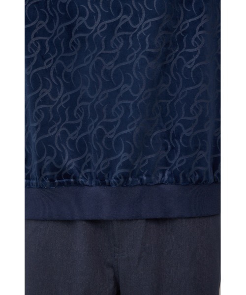 AZUL by moussy(アズールバイマウジー)の「ベロアエンボス総柄トップス(Tシャツ/カットソー・メンズ・ダークネイビー/ブラック・MEDIUM/LARGE)」の19枚目の写真