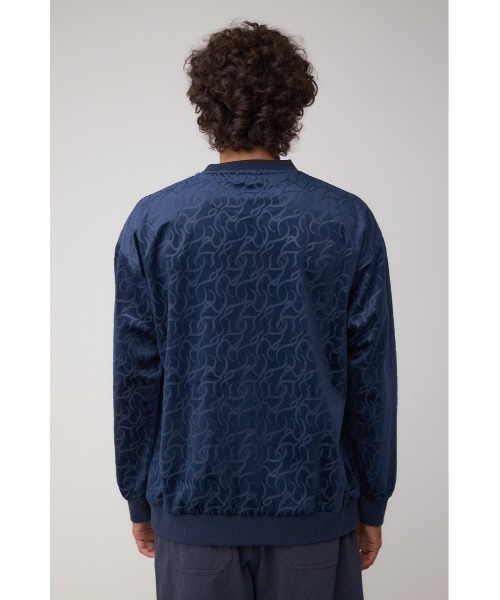 AZUL by moussy(アズールバイマウジー)の「ベロアエンボス総柄トップス(Tシャツ/カットソー・メンズ・ダークネイビー/ブラック・MEDIUM/LARGE)」の15枚目の写真