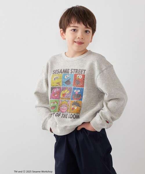 SHIPS any（シップス エニィ）の「SESAME STREET meets FRUIT OF THE LOOM: ブロック プリント スウェット<KIDS>（Tシャツ/カットソー・キッズ・パープル/ライトグレー・130/150/140/110）」の6枚目の写真