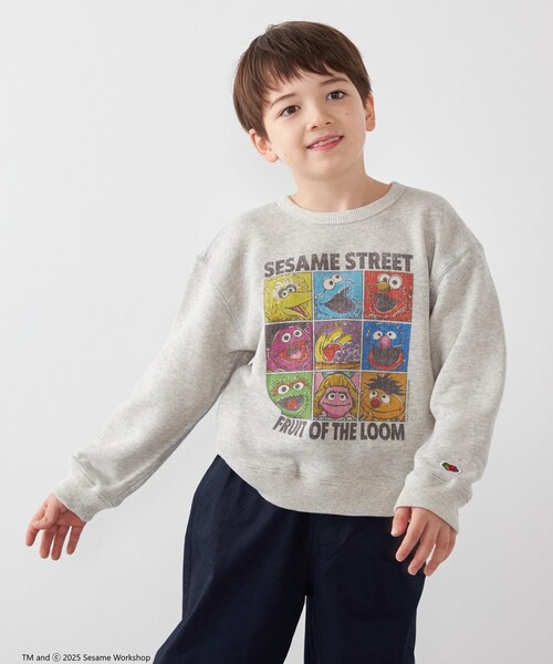 SHIPS any（シップス エニィ）の「SESAME STREET meets FRUIT OF THE LOOM: ブロック プリント スウェット<KIDS>（Tシャツ/カットソー・キッズ・パープル/ライトグレー・130/150/140/110）」の7枚目の写真