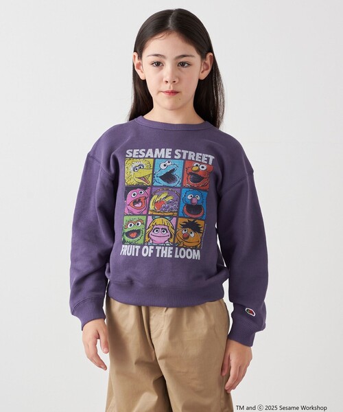 SHIPS any（シップス エニィ）の「SESAME STREET meets FRUIT OF THE LOOM: ブロック プリント スウェット<KIDS>（Tシャツ/カットソー・キッズ・パープル/ライトグレー・130/150/140/110）」の10枚目の写真