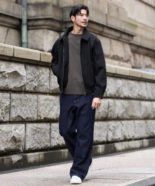 セール】メルトンショートダブルジップ2WAYネックブルゾン（ブルゾン