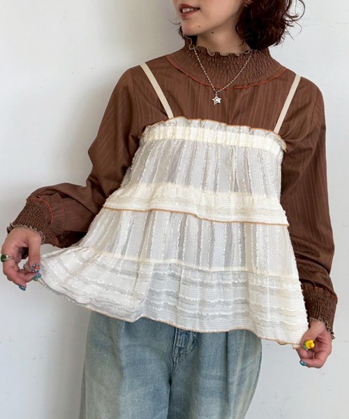 試着のみ♡LIten♡リテン♡シャーリングブラウス♡ 試着のみ♡LIten♡リテン♡シャーリングブラウス♡