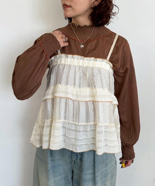 試着のみ♡LIten♡リテン♡シャーリングブラウス♡ リンク】シャーリングブラウス（シャツ・ブラウス） | petit