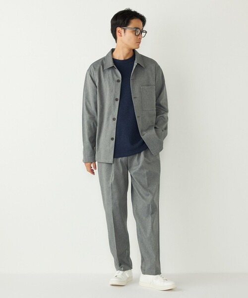 SHIPS Colors(シップス カラーズ)の「SHIPS Colors:〈洗濯機可能〉WOOLIC ボックス シャツ◇(シャツ/ブラウス・メンズ・グレー/ベージュ/ネイビー・MEDIUM/LARGE/X-LARGE)」の6枚目の写真