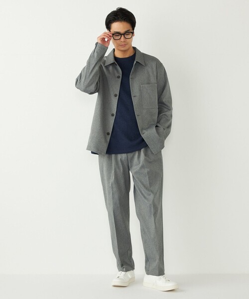 SHIPS Colors(シップス カラーズ)の「SHIPS Colors:〈洗濯機可能〉WOOLIC ボックス シャツ◇(シャツ/ブラウス・メンズ・グレー/ベージュ/ネイビー・MEDIUM/LARGE/X-LARGE)」の7枚目の写真