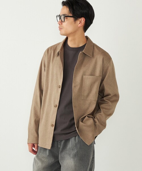 SHIPS Colors(シップス カラーズ)の「SHIPS Colors:〈洗濯機可能〉WOOLIC ボックス シャツ◇(シャツ/ブラウス・メンズ・グレー/ベージュ/ネイビー・MEDIUM/LARGE/X-LARGE)」の10枚目の写真