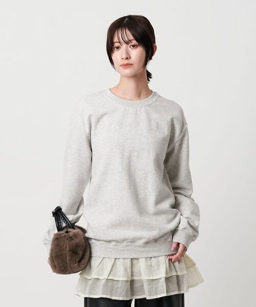 dahl'ia　ダリア　フリルスリーブ スウェット　ダークグレー dahl'ia＞フリルスリーブ スウェット（Tシャツ/カットソー