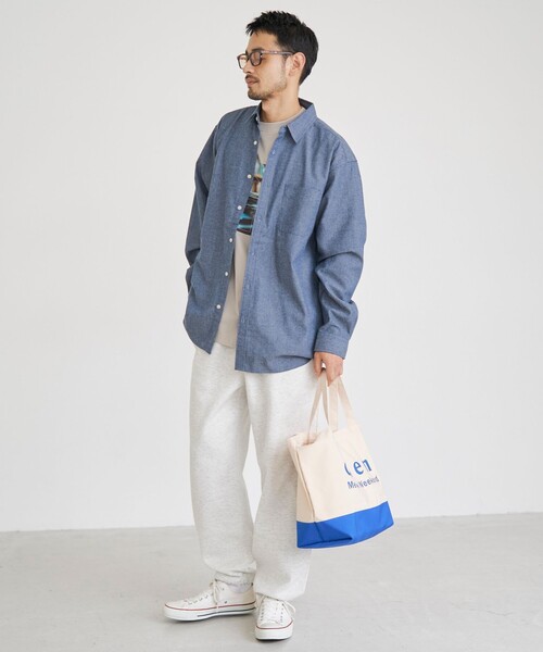 coen(コーエン)の「USA COTTONソフトフランネルシャツ(無地)(シャツ/ブラウス・メンズ・ネイビー/オフホワイト・S/M/L/XL)」の15枚目の写真