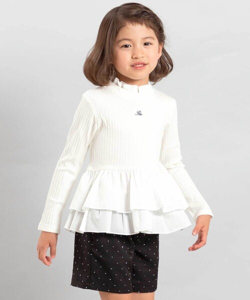 BeBe（ベベ）の「ペプラムフリル切替テレコプルオーバー（Tシャツ/カットソー・キッズ・オフホワイト・120cm/140cm/130cm/150cm/110cm）」の8枚目の写真