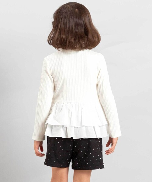BeBe（ベベ）の「ペプラムフリル切替テレコプルオーバー（Tシャツ/カットソー・キッズ・オフホワイト・120cm/140cm/130cm/150cm/110cm）」の3枚目の写真