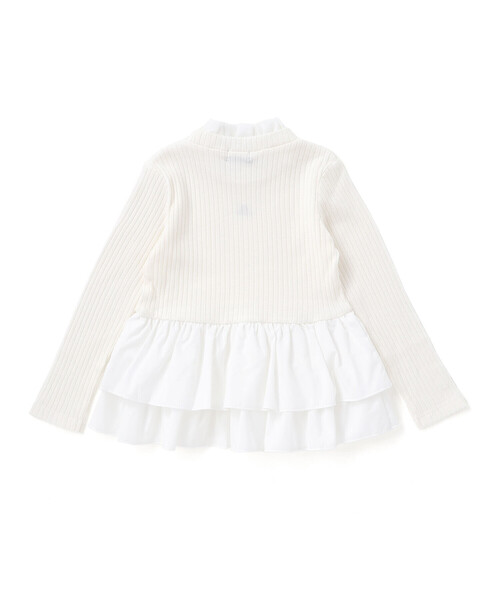 BeBe（ベベ）の「ペプラムフリル切替テレコプルオーバー（Tシャツ/カットソー・キッズ・オフホワイト・120cm/140cm/130cm/150cm/110cm）」の2枚目の写真